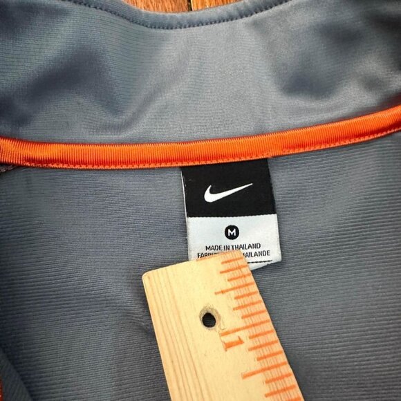 Nike Mens Jacket Gray Orange Full Zip Up Pockets Mock Neck Track Active … - Picture 4 of 9